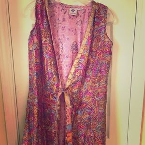 Synergy Organic Clothing Vintage 100% Silk hippie  Kimono